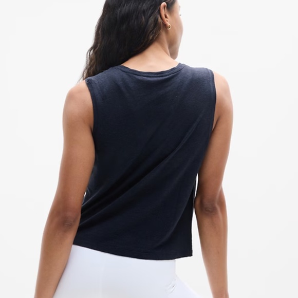 NWOT Athleta Getaway Linen Blend Muscle Tank in Eclipse (blue) (Size S) - Picture 2 of 8